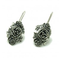 E000546  Stylish Sterling Silver Earrings Flower 925